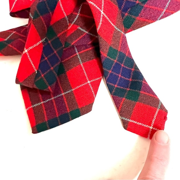 Vintage Clan Fraser AS IS Tartan Tie Fraser Red Modern Tartan Wool Necktie - Picture 6 of 7